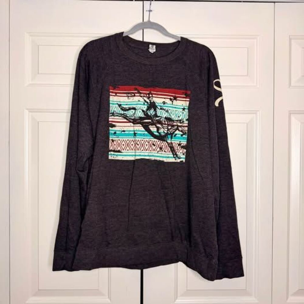 Kleinschmidt’s Western Rodeo Graphic Sweatshirt 2XL Cowboy Oversized